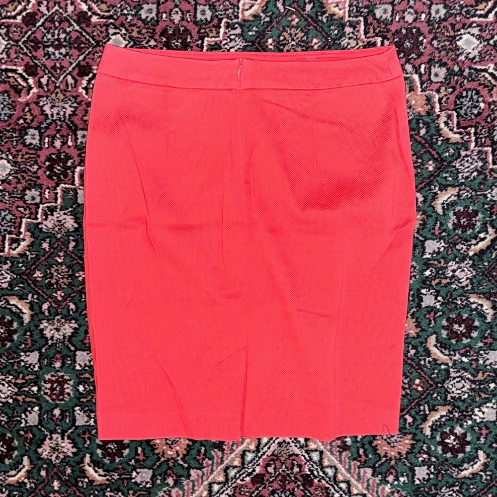 Darjoni Pencil Skirt Womens 8‎ Coral Pink Excellent Textured Pique Knee Length